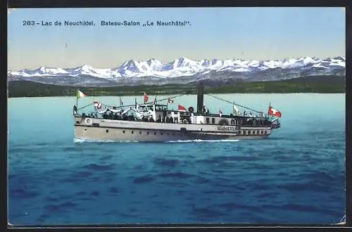 AK Neuchâtel, Bateau-Salon Le Neuchâtel, Lac Neuchâtel