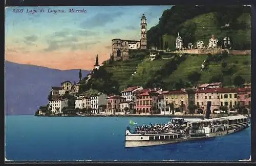 AK Lago di Lugano, Morcote, Dampfer Italia