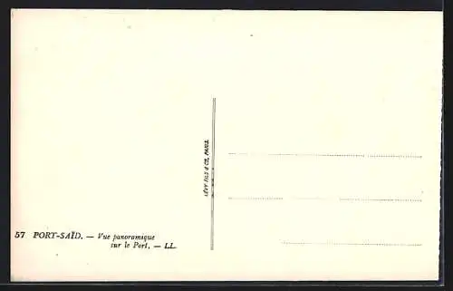 AK Port-Said, Panoramic View Harbour, Hafen