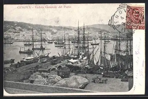 AK Genova, Veduta Generale del Porto, Hafen