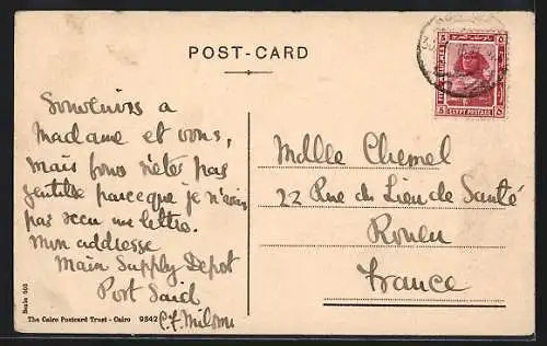 AK Port-Said, General view of the Quai, Hafen