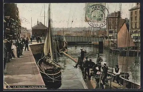 AK le Havre, le bassin du Roi, Hafen