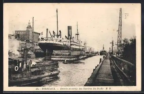AK Bordeaux, Entrée et sortie des Navires des Docks