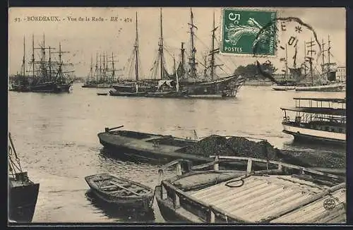 AK Bordeaux, Vue de la Rade