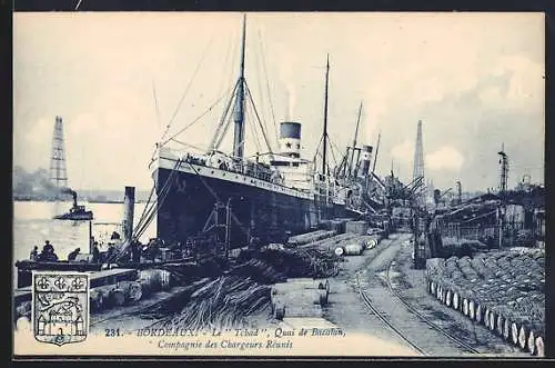 AK Bordeaux, Le Tchad, Quai de Bacalan, Compagnie des Chargeurs Réunis