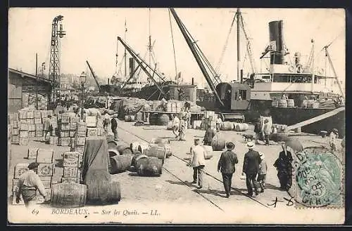 AK Bordeaux, Sur es Quais, Ou the Quays, Schiffe im Hafen