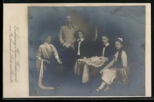 AK Erzherzog Franz Ferdinand von Österreich d`Este mit Familie