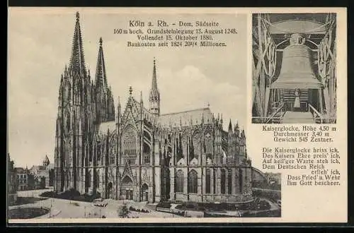 AK Köln a. Rh., Kaiserglocke, Dom