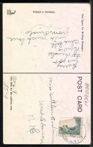 AK Engel in einem Ballon