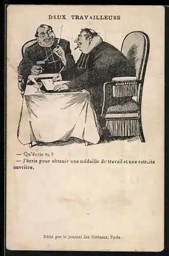 Künstler-AK Priester unterhalten sich, Religionspolitik