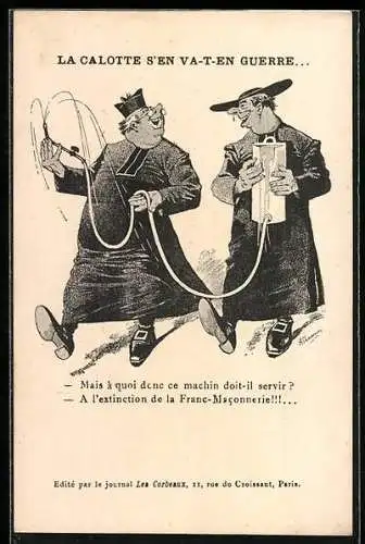 Künstler-AK Priester im Gespräch, Religionspolitik