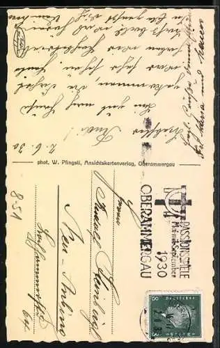 AK Oberammergau, Händler von Kruzifixen mit Pfeife