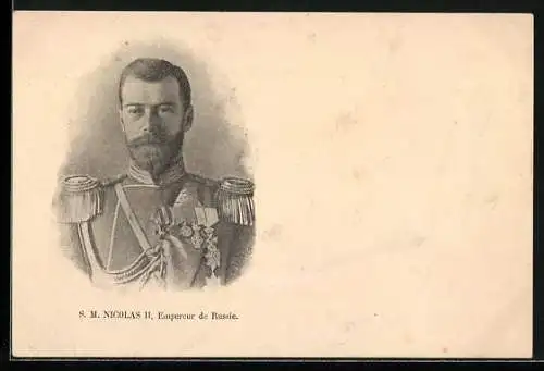 AK Portrait Nicolas II. von Russland in Uniform mit Orden