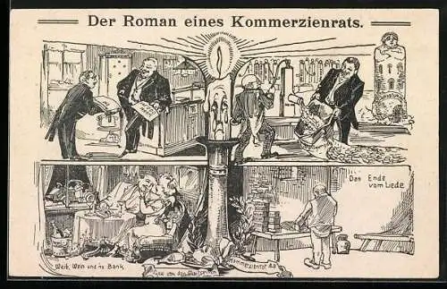 Künstler-AK Hamburg, Der Roman eines Kommerzienrats, Beamter veruntreut Gelder