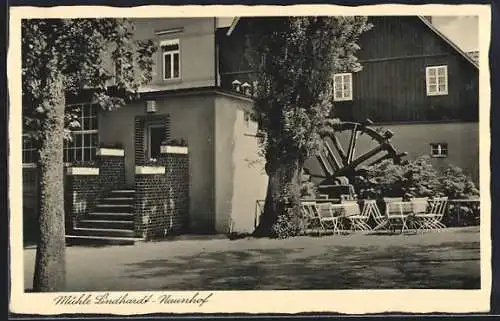 AK Naunhof / Mulde, Teilansicht der Mühle Lindhardt