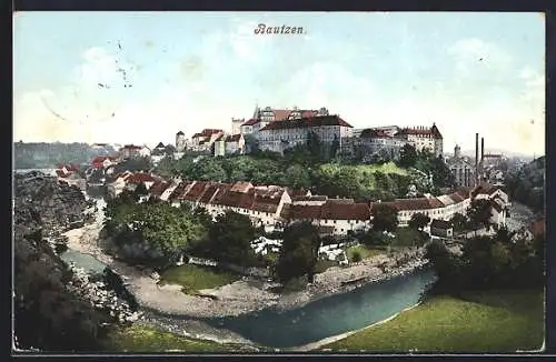 AK Bautzen, Totale des Ortes, Burg