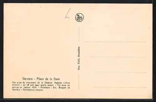 AK Verviers, Place de la Gare