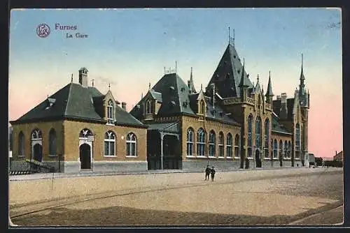 AK Furnes, La Gare, Motiv vom Bahnhof