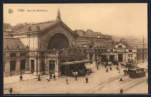 AK Liege, Gare des Guillemins, Strassenbahn