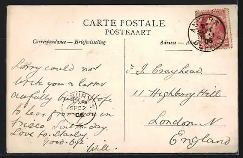 AK Anvers, Place de la Gare