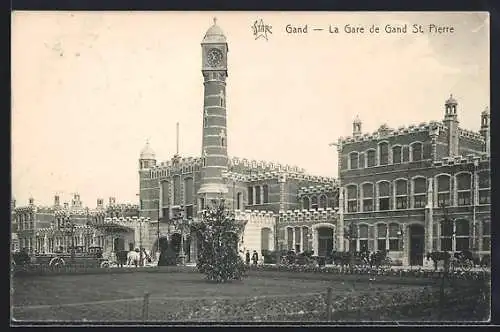 AK Gand, La Gare de Gand St. Pierre