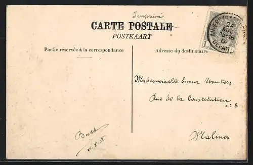 AK Anvers, La Gare vue vers l`Avenue de Keyser