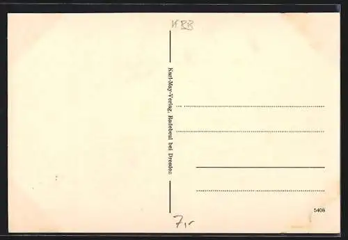 AK Blockhaus Villa Bärenfett in Karl Mays Garten, Wildwest-Raum