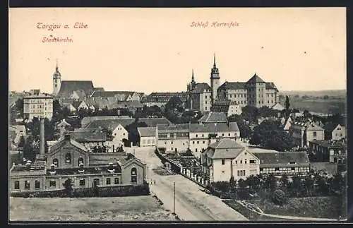 AK Torgau a. Elbe, Stadtkirche u. Schloss Hartenfels