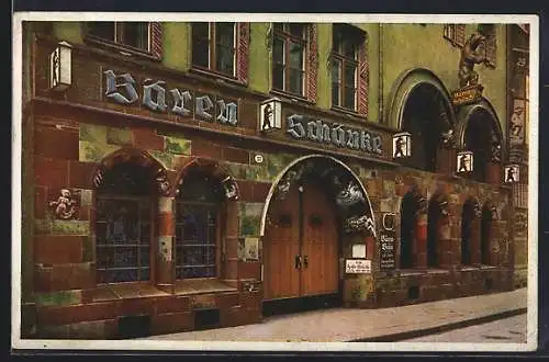 AK Dresden, Gasthaus Bärenschänke in der Weber- und Zahnsgasse