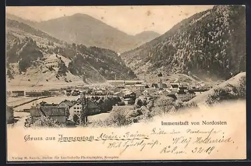 AK Immenstadt, Blick von Nordosten auf die Ortschaft