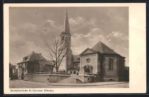 AK München-Schwabing, Stadtpfarrkirche St. Sylvester