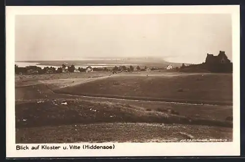 AK Kloster / Hiddensee, Panorama mit Vitte