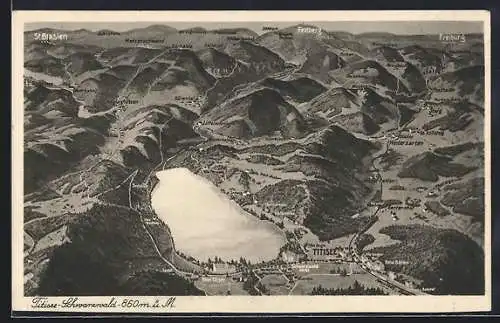 AK Titisee, Landkarte des See und Umgebung
