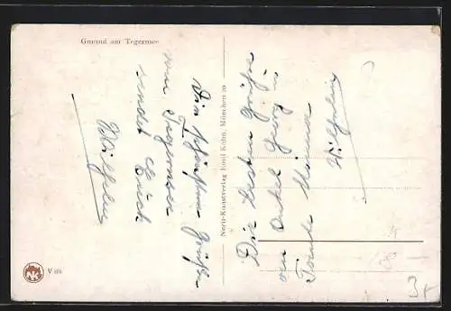 AK Gmund, Ortsansicht mit Tegernsee