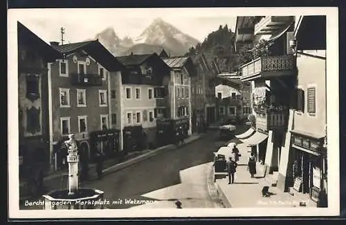 AK Berchtesgaden, Marktplatz mit Wetzmann