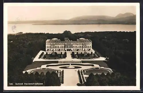 AK Schloss Herrenchiemsee aus der Vogelschau