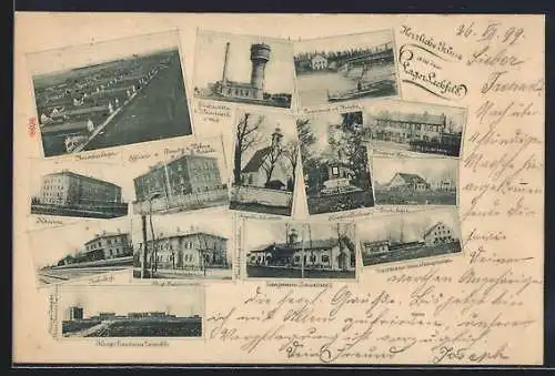 AK Lechfeld, Barackenlager, Kaserne, Bahnhof, Offiziers-Dienstgebäude, Kriegerdenkmal