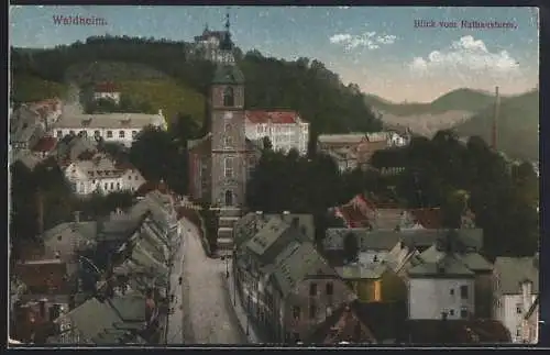 AK Waldheim / Sachsen, Blick vom Rathaus