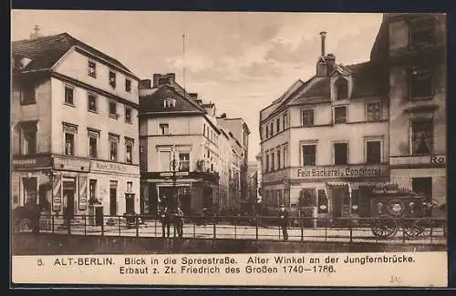 AK Alt-Berlin, Blick in die Spreestrasse, Alter Winkel an der Jungfernbrücke