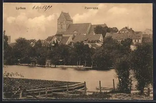 AK Lychen, Panorama der Stadt