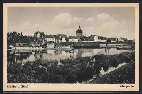 AK Mühlberg (Elbe), Hafenpartie