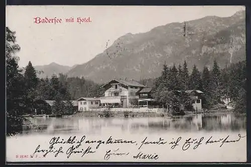 AK Badersee, Blick auf das Hotel