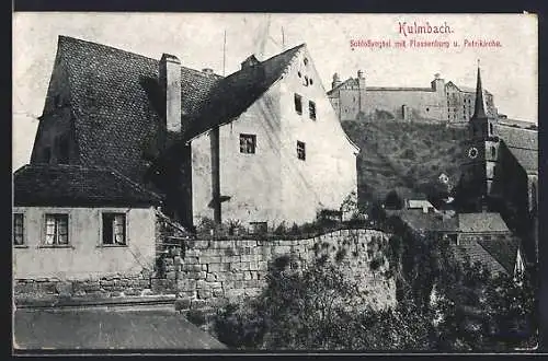 AK Kulmbach, Schlossvogtei mit Plassenburg und Petrikirche
