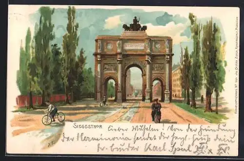 Künstler-AK P. Kraemer: München, Siegesthor
