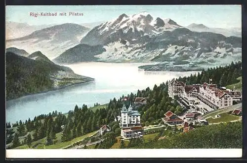 AK Rigi-Kaltbad, Ortsansicht mit Pilatus
