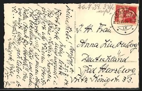 AK Rorschach, Partie am Quai mit Mädchen an der Mauer