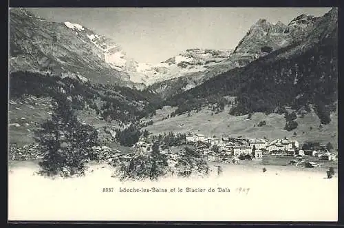 AK Löeche-les-Bains, Vue générale et le Glacier de Dala