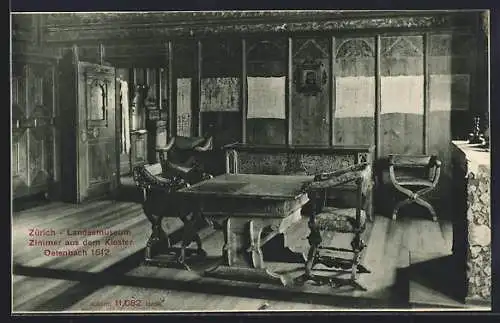 AK Zürich, Zimmer aus dem Kloster Oetenbach im Landesmuseum