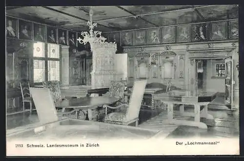 AK Zürich, Der Lochmannsaal im Schweizer Landesmuseum