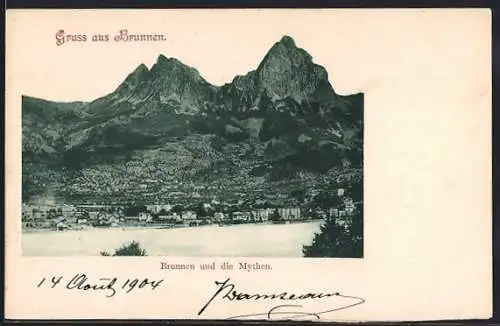 AK Brunnen, Ortsansicht mit den Mythen